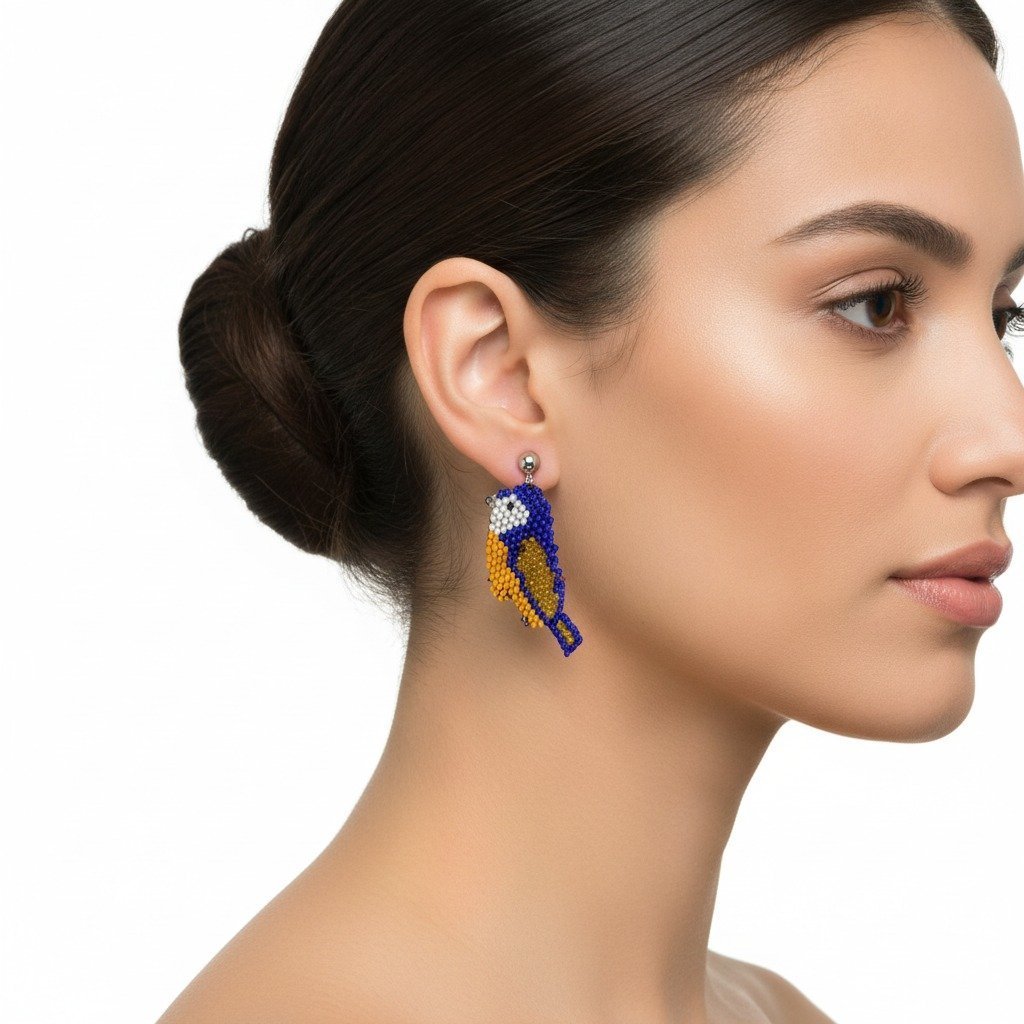 Aretes Canto Azul y Oro - Imagen 2